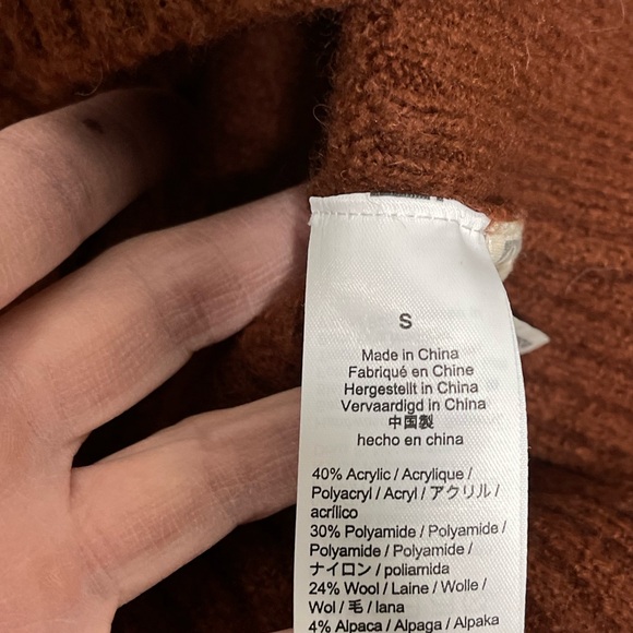 Madewell Floral Patterned Sweater - Brown/Burnt Orange and Yellow - Picture 4 of 5